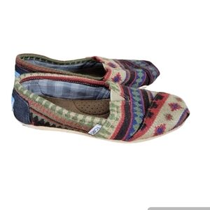 Toms Kilim Aztec Print Espadrille Flats Size 6.5 M